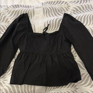 J.Crew Poplin Black Women's Top